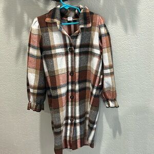Cute Plaid Flannel Dress Size 8